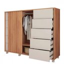 Ver imagem 3 de Comoda Caemun Pegasus 2 Portas 5 Gavetas Freijo/off White