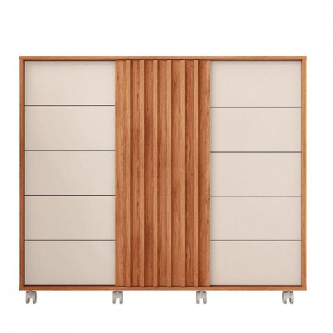 Comoda Caemun Pegasus 2 Portas 5 Gavetas Freijo/off White