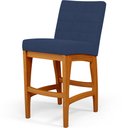 Ver imagem 2 de Kit 02 Banqueta Baixa Cozinha Bancada Bar Sala Jantar Fixa Mila L02 Suede Azul Marinho - Lyam Decor 