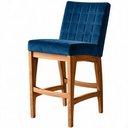 Ver mais imagens de Kit 02 Banqueta Baixa Cozinha Bancada Bar Sala Jantar Fixa Mila L02 Suede Azul Marinho - Lyam Decor