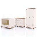 Ver imagem 2 de Quarto de Bebê Joy 3 Peças: Berço + Cômoda + ROUPEIRO2P Off White/Nogueira