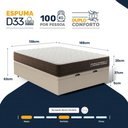 Ver imagem 2 de Cama Box Baú Casal com Colchão de Espuma D33 Double Comfort 138x188x62cm