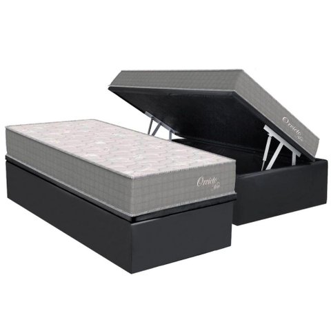 Conjunto Box Baú Solteiro: Colchão Espuma Orthoflex Molas Ensacadas Masterpocket Orvieto New +