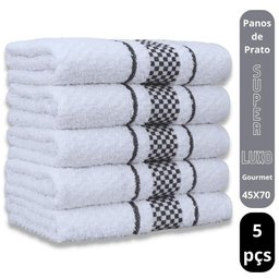 Kit 5 Pano de Prato Super Luxo Atoalhado Premium Gourmet Beka - Preto - 2