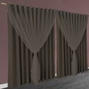 Ver imagem 1 de cortina para apartamento janela 2,80 x 1,50 Miami marrom