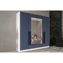 Ver imagem 1 de Guarda Roupa 4 Portas (2 C/ Espelho) e 4 Gavetas Valência Branco/azul - Politorno