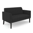 Ver imagem 7 de Conjunto Poltrona e Namoradeira Decorativa Isabella Pés Fixo em Madeira Preto Veludo Preto G19 - Gra