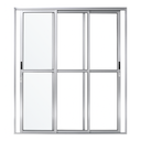 Ver imagem 1 de Porta Sacada de Aluminio Brilhante 3 Folhas Móveis de Vidro Linha 25 com Fechadura 2,10x1,50