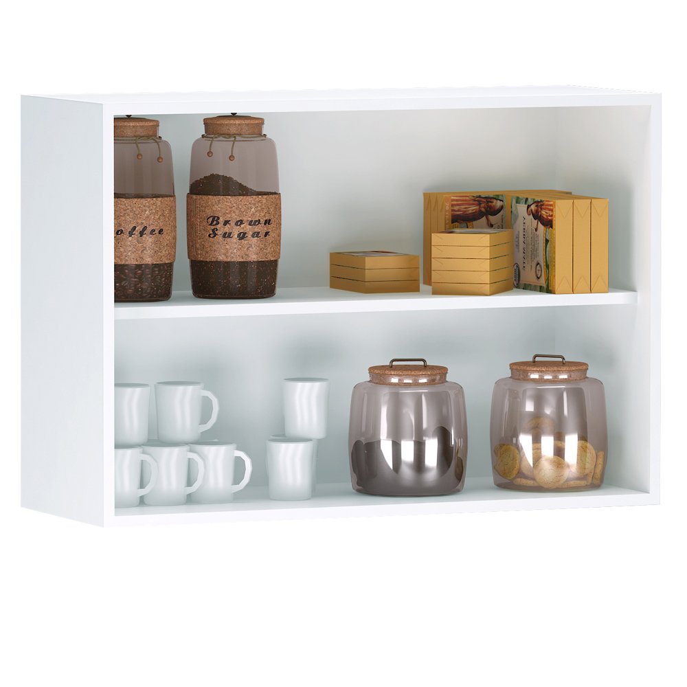 Armário Aéreo 2 Portas 80cm Branco Ajl Móveis - 2