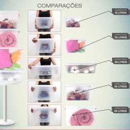 Caixa Organizadora Multiuso Versátil Transparente 56 Litros - 5