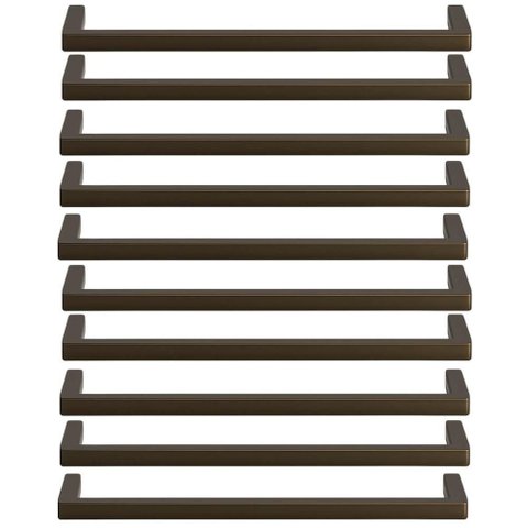 Kit 10 Puxadores Alça 256mm Retos Bronze Móveis Oeiras Torralba Cômoda Guarda-roupa