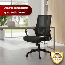 Cadeira de Escritório Diretor Crown - Preta - 4