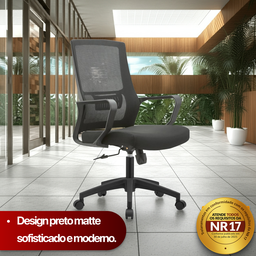 Cadeira de Escritório Diretor Crown - Preta - 18