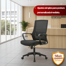 Cadeira de Escritório Diretor Crown - Preta - 14