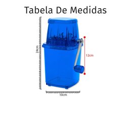 Triturador Picador Manual De Gelo Transparente Raspadinha Bartender 123 Útil UD612 Azul - 2