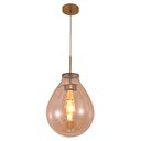 Ver imagem 1 de Pendente Dourado com Vidro Conhaque 28cm 1E27 PARIS LUZ