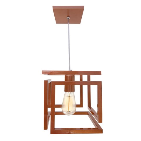 Kit 2 Pendente Infinity Poptem Cubo Aluminio Cobre Luminária Lustre 20cm Sala