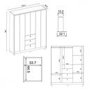 Ver imagem 2 de Guarda Roupa Rise 6 Portas de Bater 3 Gavetas MDP Freijo-Off White Caemmun Móveis 155.3cm