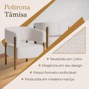 Ver imagem 5 de Poltrona Tâmisa Confortável Madeira Maciça Tecido Linho Bege