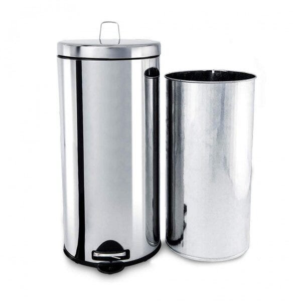 Lixeira Inox com Pedal e Balde 30L Brinox