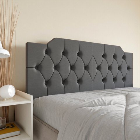 Painel Cabeceira Estofado Dobrável Box Casal Capela Decorativa:cinza