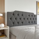 Ver imagem 3 de Painel Cabeceira Estofado Dobrável Box Casal Capela Decorativa:cinza