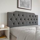 Ver imagem 2 de Painel Cabeceira Estofado Dobrável Box Casal Capela Decorativa:cinza