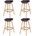 Ver imagem 1 de Kit 4 Banquetas Toledo Alta Fratini 83 (altura) Revestimento Polipropileno Preto Base em Aço e Apoio