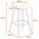 Ver imagem 5 de Kit 4 Banquetas Toledo Alta Fratini 83 (altura) Revestimento Polipropileno Preto Base em Aço e Apoio