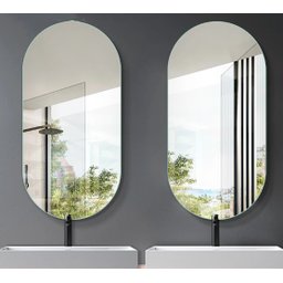 Espelho Lapidado Oval Iluminado com led quente - 50x80cm - 9