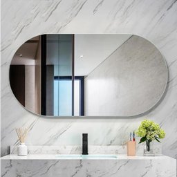 Espelho Lapidado Oval Iluminado com led quente - 50x80cm - 4