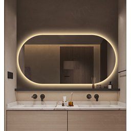 Espelho Lapidado Oval Iluminado com led quente - 50x80cm - 2