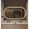 Espelho Lapidado Oval Iluminado com led quente - 50x80cm - 2