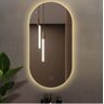 Espelho Lapidado Oval Iluminado com led quente - 50x80cm - 1