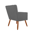 Ver imagem 3 de Poltrona Estofada Decorativa Pés Palito Para Escritório Cecília Suede Cinza - LM DECOR