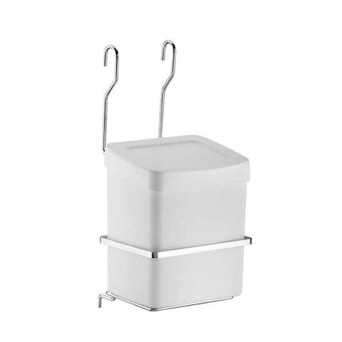 Suporte com Lixeira Aéreo Pendurar Barra de Cozinha ou Porta:Branco