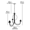 Ver imagem 2 de Lustre De Ferro Decorativo Aramado Envelhecido para Sala De Jantar