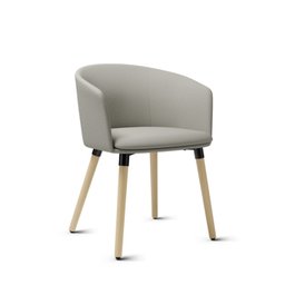Poltrona PIX Estofada com Pés Palito Gupe Decor Creme - 5