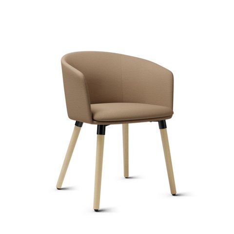 Poltrona PIX Estofada com Pés Palito Gupe Decor Creme