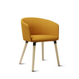 Poltrona PIX Estofada com Pés Palito Gupe Decor Creme - 6
