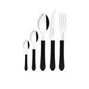 Ver imagem 3 de Faqueiro Leme 180 Pecas Laminas Em Aço Inox Cabo Preto Pbag - Tramontina