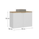 Ver imagem 3 de Gabinete de Banheiro cm Cuba 90cm Nature Branco/Carvalho