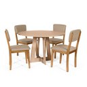 Ver imagem 1 de Mesa de Jantar Redonda Montreal Jade com 4 Cadeiras Estofadas Ella Bege