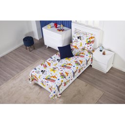 Colcha Cobre Leito Solteiro Infantil Menino Menina Desenho Animado Circo Palhaço + Capa de Almofada - 3