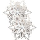 Ver imagem 1 de Kit 24 Flores Natal com Glitter Branco Natalino Enfeite 10cm