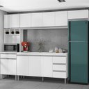 Ver imagem 5 de Cozinha Modulada 5 Peças com Tampo 280cm 12 Portas 4 Gavetas Natalie Branco - ÉdeCasaMóveis                                                    