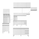 Ver imagem 4 de Cozinha Modulada 5 Peças com Tampo 280cm 12 Portas 4 Gavetas Natalie Branco - ÉdeCasaMóveis                                                    