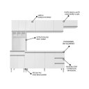 Ver imagem 3 de Cozinha Modulada 5 Peças com Tampo 280cm 12 Portas 4 Gavetas Natalie Branco - ÉdeCasaMóveis                                                    