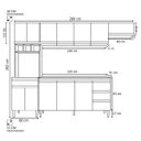Ver imagem 2 de Cozinha Modulada 5 Peças com Tampo 280cm 12 Portas 4 Gavetas Natalie Branco - ÉdeCasaMóveis                                                    