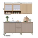 Ver imagem 4 de Cozinha Compacta 100 Mdf 4 Peças Vidro Canelado 200cm Duna Luciane Móveis